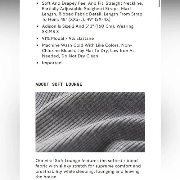 SKIMS SOFT LOUNGE PETITE LONG SLIP DRESS - Picture 5 of 12